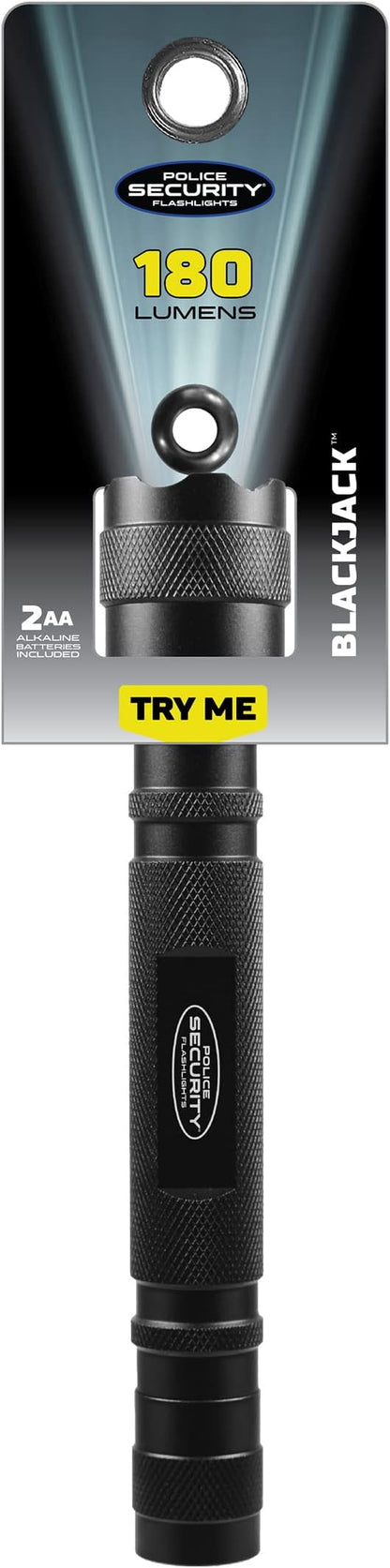 Police Security Blackjack 2AA Flashlight - Tactical LED Ultra Bright - 140 Lumens - Small, Efficient, Rugged, & Dependable - Water Resistant - Everyday Carry
