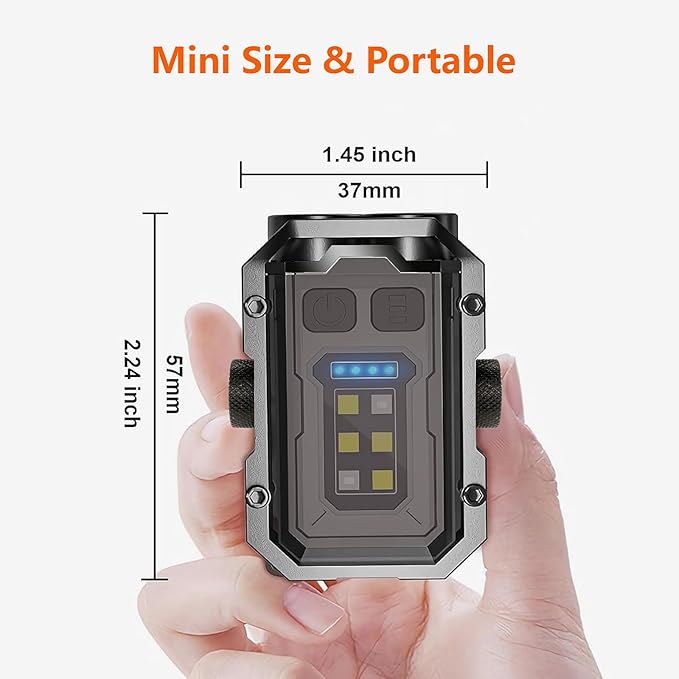Mini Keychain Flashlight Rechargeable Flashlights: LED High Lumens Magnetic Flash Light with 7 Modes Fidget Gifts for Camper Emergency Gear Waterproof Tactical Camping Essentials