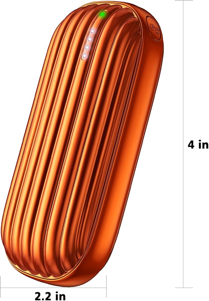 Hand Warmers Rechargeable - 14000mAh Rechargeable Hand Warmers 2 Pack, 15Hrs Warmth Heat Up to 131℉ with LED Light, USB Electric Heated Hand Warmers Reusable Power Bank for Golf, Raynauds, Camping