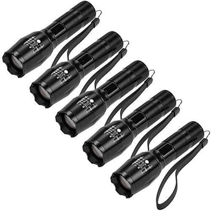 MODOAO LED Flashlight high lumens Waterproof Zoomable Flashlights for Emergencies, 5 Modes Tactical Flash Light for Camping and Home Use(5 Pack)