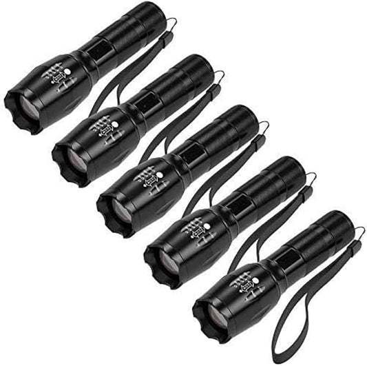 MODOAO LED Flashlight high lumens Waterproof Zoomable Flashlights for Emergencies, 5 Modes Tactical Flash Light for Camping and Home Use(5 Pack)