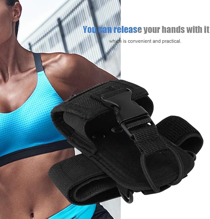 Agatige Radio Pouch, Radio Holder Universal Walkie Talkie Bag Multi-Function Pouch Case Holder Nylon Lightweight Anti-wear Arm Bag with Armband for Phone Two Way Radio