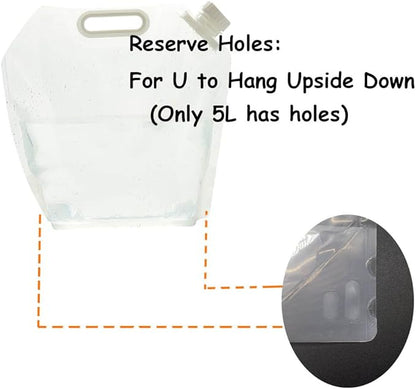Collapsible Emergency Water Jug Container Bag, Freezable, BPA Free Plastic Water Carrier Tank, Outdoor Folding Water Bag for Sport Camping Riding Mountaineer Backoacking, Food Grade