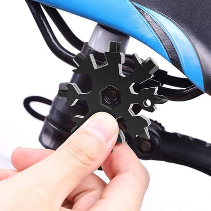 Desuccus 18-in-1 Snowflake Multi Tool, Stainless Steel Snowflake Bottle Opener/Flat Phillips Screwdriver Kit/Wrench, Durable and Portable to Take, Great Christmas Gift(Standard, Black)