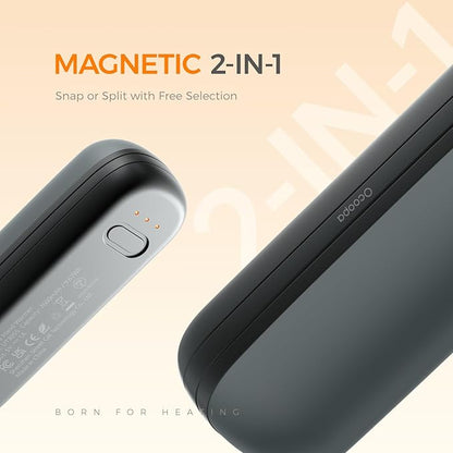 OCOOPA 2 in 1 Magnetic Rechargeable Hand Warmers, UT2s Mini Electric Handwarmers 2 Pack, Split USB-C, Reusable Portable Pocket Heater, Raynauds, Golf, Tech Gifts for Women Men