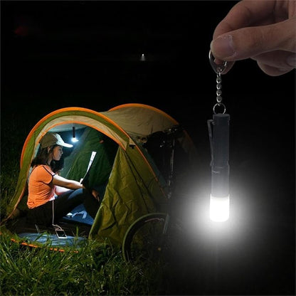 Mini Keychain Flashlight AAA Small Bright 150 Lumens 3 Modes,Waterproof Multipurpose Caplight Camplight Tablelight Necklace Light for EDC,Reading,Walk, Emergency,Parents Kids Gift(Purple for Love)