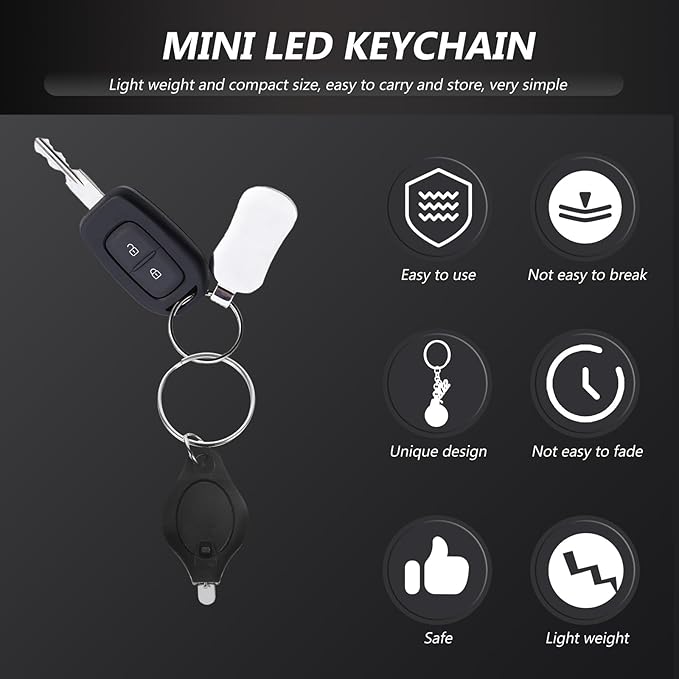 VILLCASE Led Keychain, Flashlight Key Ring Light Torch Blacklight Key Tiny Mini Small Blacklight Key Ring Light Lamp Led Flashlight Micro Torch Coin Bag Wallet