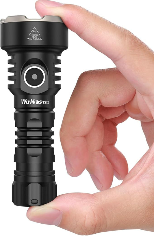 Wurkkos TS12 LED Mini Flashlight Rechargeable, 1050 High Lumens Pocket Flashlight, Super Bright Small LED Flash Light, IP68 Waterproof EDC Torch Light for Camping, Outdoors, Hiking, Emergency, Hunting