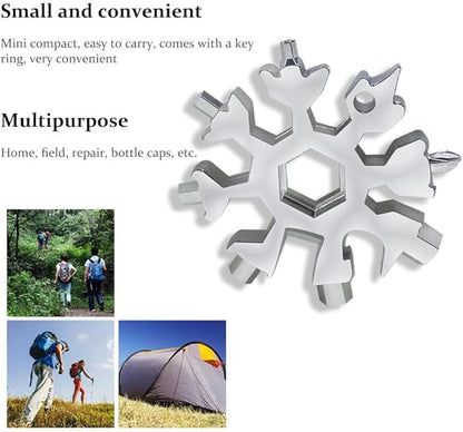 18-in-1 Snowflake Multi Tool Portable Stainless Steel Snowflake Bottle Opener/Flat Phillips Screwdriver Kit/Wrench Tools for Outdoor Camping Tool ,Christmas Gift (Colorful1 PACK)