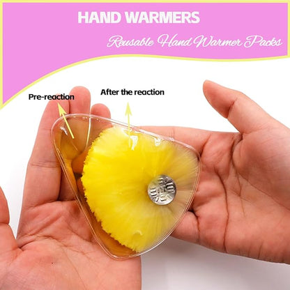 5 Pcs Reusable Snap Heat Pack,Hand Warmers Click,Pouch Gel Hand Warmers Cute Long Lasting Warmth for Camping, Outdoor,Hand Warmers Boil Click Heat Pocket Hand Warmer
