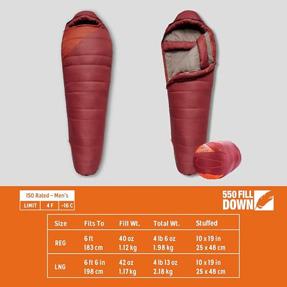 Kelty Cosmic 0 Down Mummy Sleeping Bag - 550 Fill Duck Down Winter Backpacking Sleeping Bag