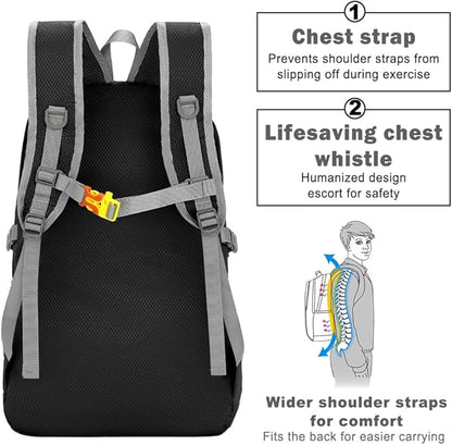 WEREWOLVES 20/35L Lightweight Hiking Backpack, Ultralight Water Resistant Packable Daypack for Women Men