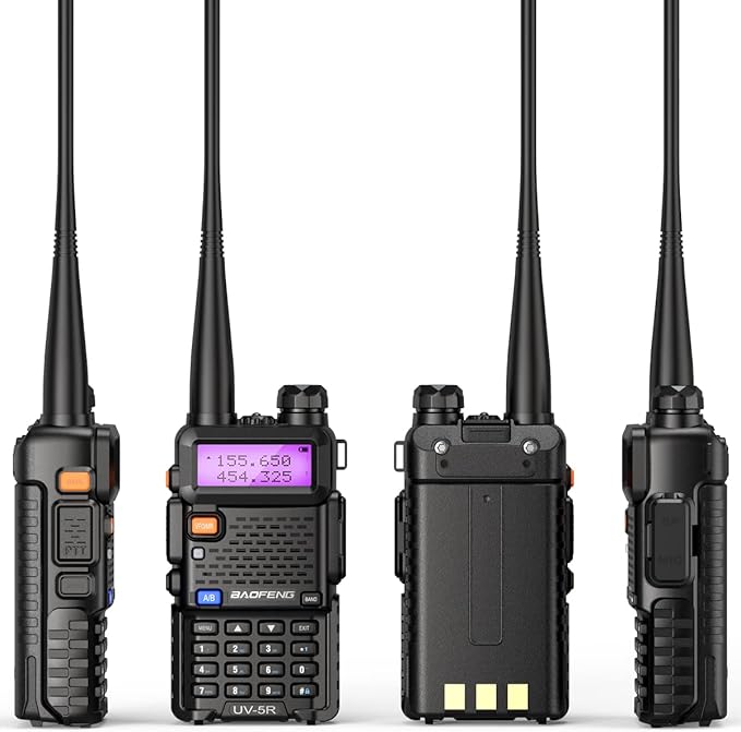 Baofeng UV-5R Ham Radio Handheld Rechargeable Two Way Radios Long Range Portable Radio with Speaker Microphone Programming Cable,2pack