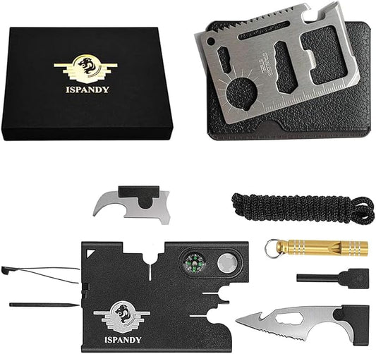 Gift for Men Dad 18 IN 1 Credit Card Multitool Survival Tool EDC Pocket Tool Set- Gifts for Fathers Men Gadgets Stocking Stuffers for Men