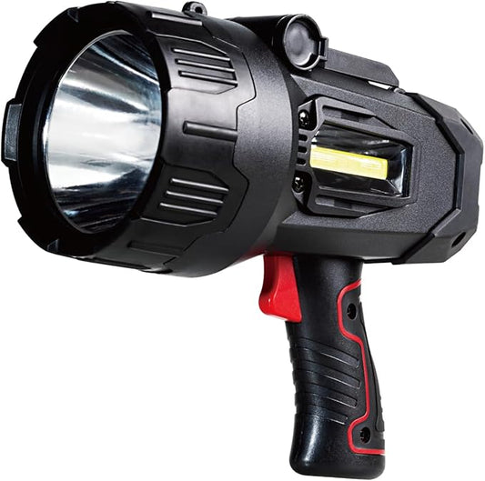Durapower Rechargeable Spotlight, 150000 Lumens LED Spotlight Flashlight, IP44 Waterproof Handheld Spotlight for Indoor Outdoor Farm Camping Emergency