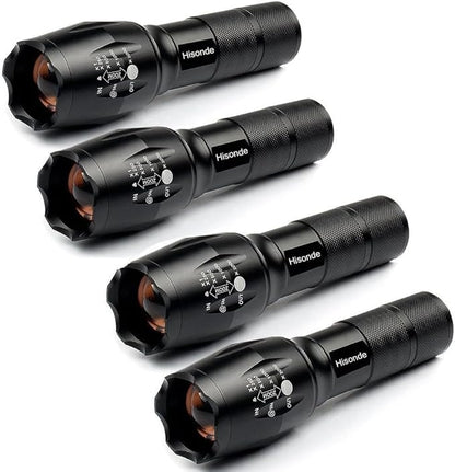 Military Grade 5 Mode High Lumens Tactical Led Waterproof Flashlight (4-Pack)