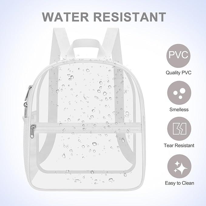 Oraben Clear Backpack for Stadium Events Stadium Backpack Waterproof 12x6x12 Clear Bag for Adult Concert Sport Work