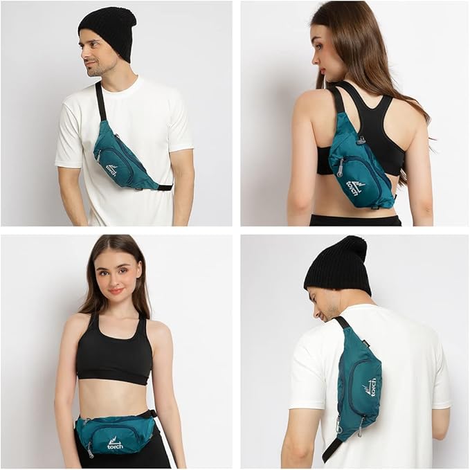 TORCH Mens Fanny Pack Crossbody - Waist Bag for Women with Compass Survival, Small Lightweight Bum Bag for Walking, Jogging, Running, Travelling - Vallejo (Tosca)