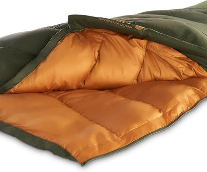 Kelty Supernova Down Sleeping Bag, Compact + Lightweight, Roomy Shape for All Body Types and Sleep Positions, Recycled Shell Fabrics