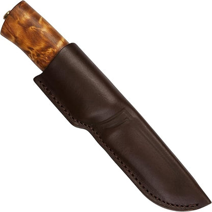 HELLE Knives - Eggen Laminated - Fixed Blade - Classic Knife - Stick Tang - Birch Wood Handle - H3LS Stainless Steel - Made in Norway