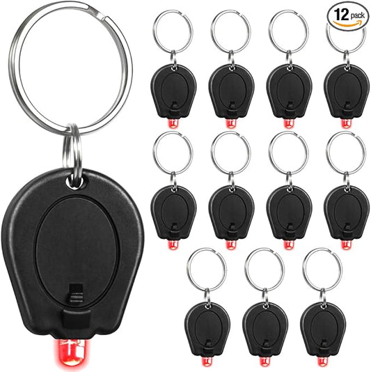 12 Pack Ultra Bright Red LED Keychain Flashlight, Mini Red Light Keychain Flashlight, Red Keychain Flashlight for Night Observation
