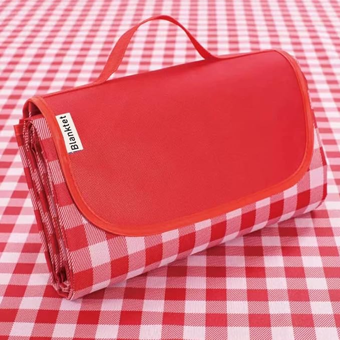 K Y KANGYUN Outdoor Picnic Blanket, Extra Large Beach Blanket, Foldable Lightweight Waterproof Sand Mat, Picnic Blanket 80" x 60" for Beach Camping Hiking Park Patio (Red, 80x60 inch)