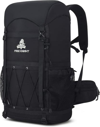 Bseash 40L Waterproof Hiking Backpack with Rain Cover, Outdoor Sport Travel Bag Daypack for Camping Climbing Cycling Skiing (Black)