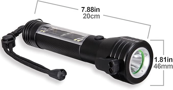 Spurtar Solar Powered Flashlight 2 Packs 2000mah USB Rechargeable Tactical Torch, Emergency Flashlights with Car Hammer Seat Belt Cutter Compass & Magnet 7 Modes, Emergency Car Kit