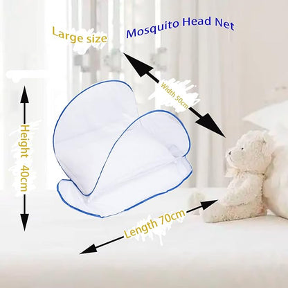 CMINGJ Portable Mosquito Head Net Foldable Pop-Up Travel Essentials Mosquito Net for Bed Free Installation-Large Size Suitable for Bedroom, Camping, nap (Large)