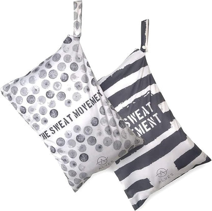 YOGA 2pcs Washable/Reusable Waterproof Wet/Dry Gym Clothes Bags for Swimsuits or Wet Clothes, Sports Bag for Carrying and Washing Assorted Laundry