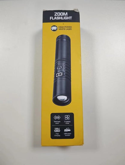 Semlos 1500 Lumens Zoomable Flashlights, High Power LED Torch Lights with 3 Modes, Portable Outdoor Camping Lights with Screen Display, 2 Packs