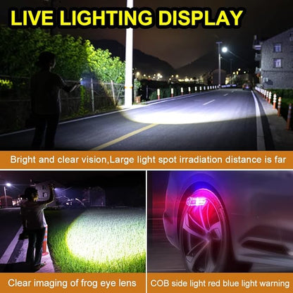 Portable Rechargeable LED Work Light, Mini Magnetic Flashlights for Mechanics with COB Sidelight, Small Multi-Use Waterproof Super Bright Car Repair Emergency Trouble Light
