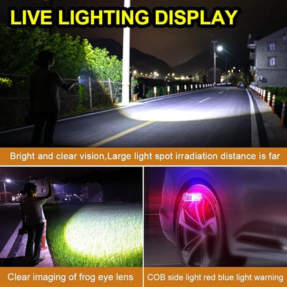 2 Pack Portable Rechargeable LED Work Light, Mini Magnetic Flashlights for Mechanics with COB Sidelight, Small Multi-Use Waterproof Super Bright Car Repair Emergency Trouble Light