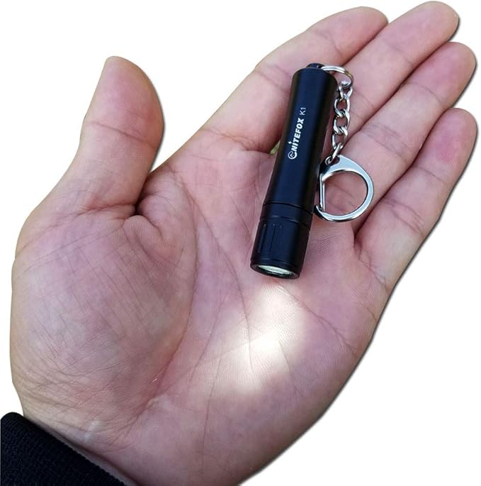 Bright Keychain flashlight K1,high bright 150 lumens,as small flashlight lantern camp lamp light,waterproof torch for EDC,reading,sleep,dog walking,camping,hiking (Black)