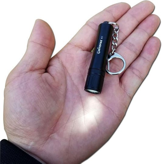 Bright Keychain flashlight K1,high bright 150 lumens,as small flashlight lantern camp lamp light,waterproof torch for EDC,reading,sleep,dog walking,camping,hiking (Black)