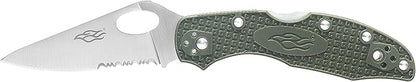 Firebird GANZO F759MS-GR Serrated Blade Pocket Folding Knife 440C Stainless Steel Serrated Blade Nylon Glass Fiber Anti-Slip Handle with Clip Fishing Camping Outdoor Gear EDC Pocket Knife (Green)