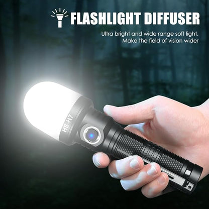 Home Safety H7 EDC USB Rechargeable Flashlight, High Lumens Tactical Flashligt Powerful Pocket Light with SFT-40 LED & TIR Lens Bright Waterproof Torch for Home Emergency,Home