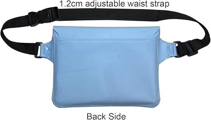 DRLOKPAK Waterproof Waist Bag & Pouch - Fanny Pack Bum Bag with Secret Holder Keeps Your Phone Kindle Wallet Watch & Valuables Dry - Perfect for Surf Canoe Swim Snorkel Dive Beach Pool(Blue)