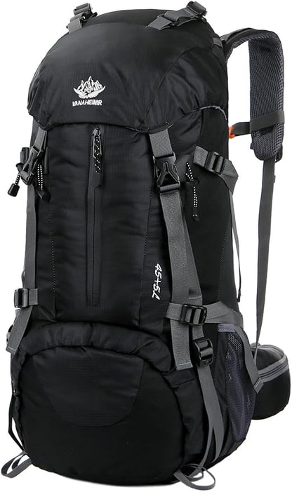 WoneNice 50L(45+5) Waterproof Hiking Backpack - Outdoor Sport Daypack with Rain Cover