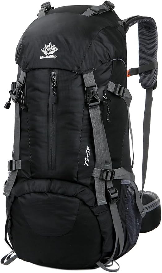 WoneNice 50L(45+5) Waterproof Hiking Backpack - Outdoor Sport Daypack with Rain Cover