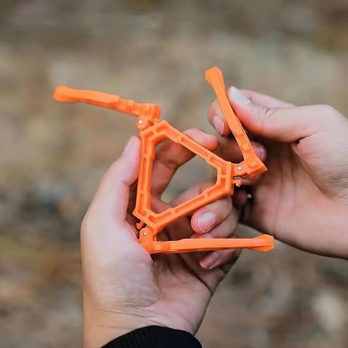 2Pcs Camping Stove Fuel Can Stabilizer, Mini Foldable Outdoor Hiking Cooking Gas Tank Bracket,Foldable Outdoor Cartridge Canister Tripod (Black)