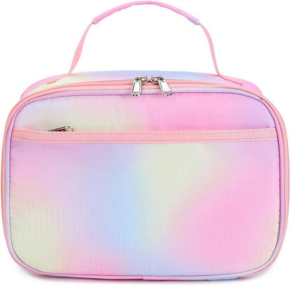 Kids Lunch Box Boys Girls Insulated Lunch Cooler Bag Reusable Lunch Tote Kit for School Travel (Y064 Rainbow)