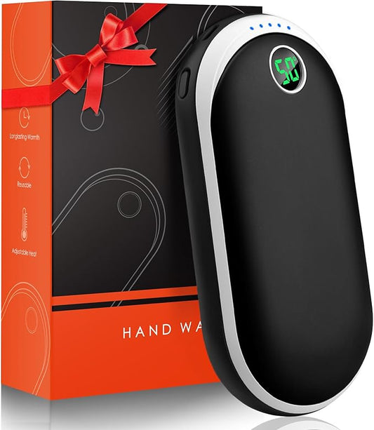 Hand Warmers Rechargeable, 10000mAh Electric Hand Warmer, Reusable Portable Pocket USB Handwarmers with 15 Hours Double-Sided Heating for Women Men Outdoor Camping Skiing