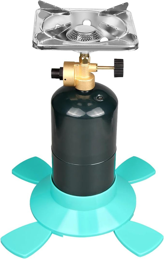 DOMINOX 10,000 BTU Propane Camping Stove, Portable Adjustable Flame Camping Stove with Gas Cylinder Base, Portable Backpacking Stove for Camping, Outdoor, Travel, Hiking (Propane Tank Not Included)