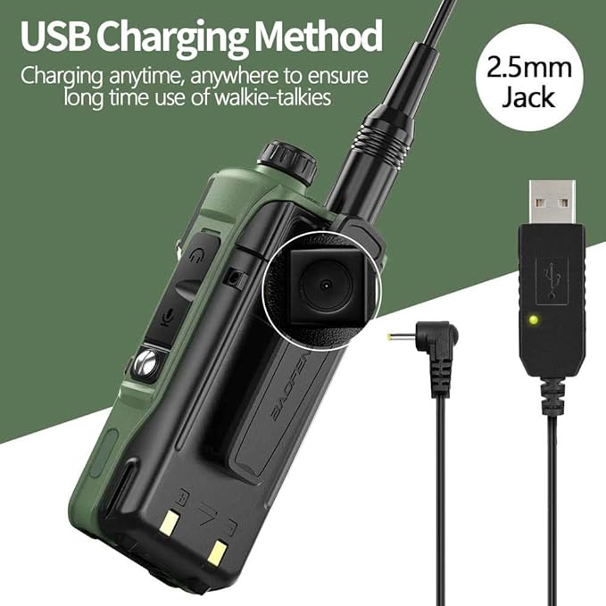 Baofeng Radio Ham Radio Handheld UV-S9 Pro 8W High Power Portable Long Range Two Way Radio with Battery and USB Charger Cable Upgrade of UV-5R Walkie Talkies (Green)
