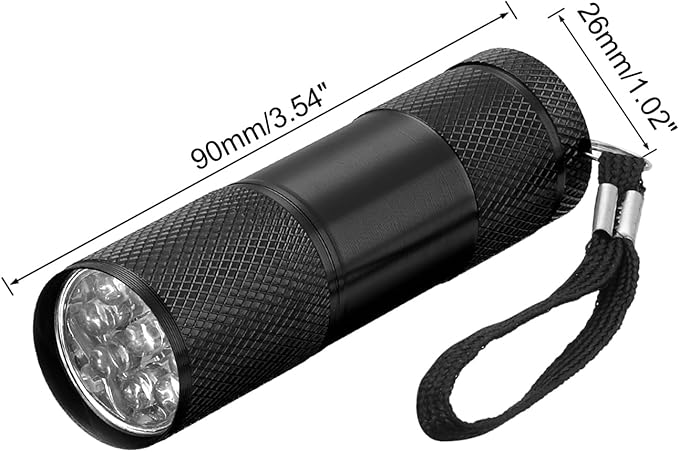 PATIKIL 9 LED Mini Flashlights, Aluminum Pocket Flashlight Torch with Lanyard for Camping, Hiking, Outdoor Emergencies, Black