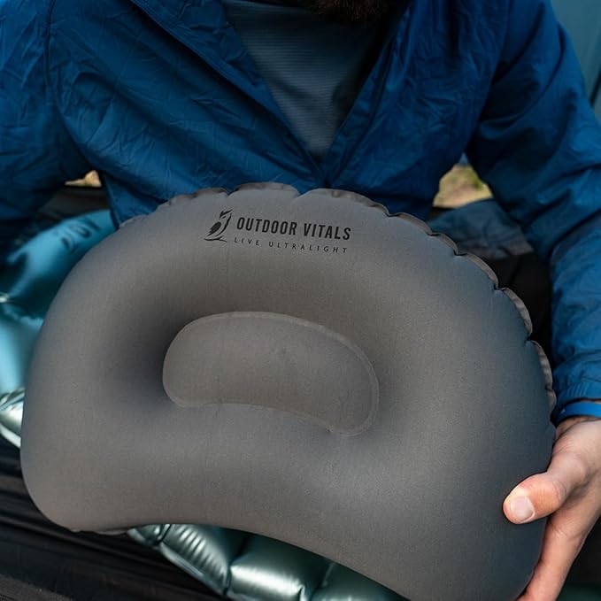 2 oz Ultralight Backpacking Pillow- Compact, Adjustable, Soft, Nonslip, Inflatable Camping Pillow Regular