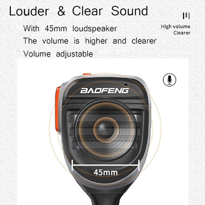 BAOFENG UV-9RPlus Ham Radio Mic SQ26W SQ27K IP57 Waterproof Remote Shoulder Mic Handheld for GMRS Two Way Radio UV-9RPRO UV-9G UV-XR
