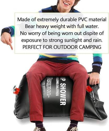 Solar Shower Bag for Camping,5 gallons/20L Solar Heating Shower Bag with Removable Hose and On-Off Switchable Shower Head,Camping Accessories for Camping Beach Swimming Outdoor