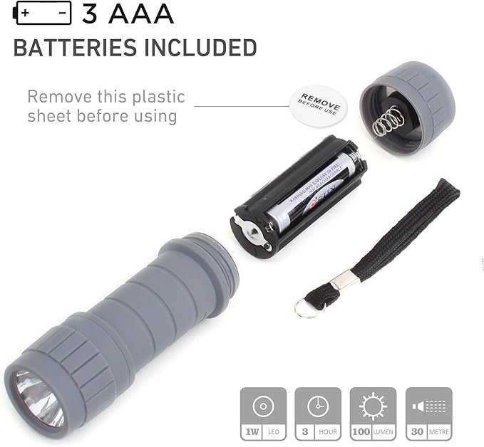 6-Pack Small Flashlights Set, Super Bright 100 Lumen LED Flashlight Pack with 18-Piece AAA Batteries Included, Mini Flashlight for Kids, Outdoor Flashlight for Camping, Hiking, Emergency